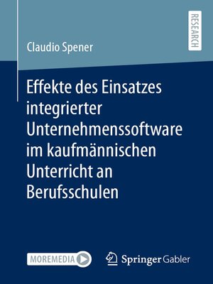 cover image of Effekte des Einsatzes integrierter Unternehmenssoftware im kaufmännischen Unterricht an Berufsschulen